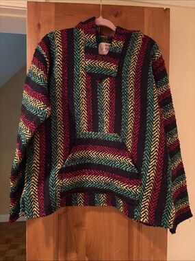 Multicolor Striped Baja Hoodie Sweater - Women